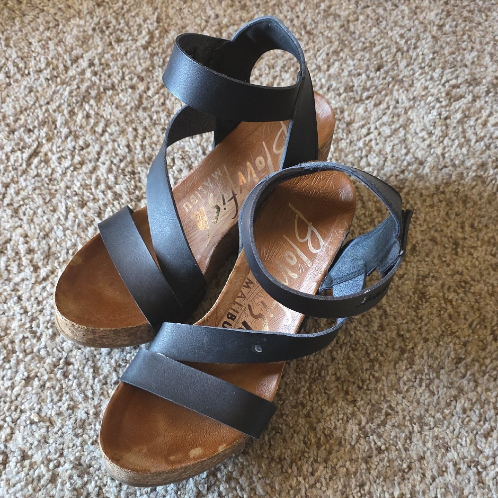Blowfish Black Strappy Sandals